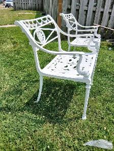 Vintage Cast Aluminum Garden Chairs - Photo 2