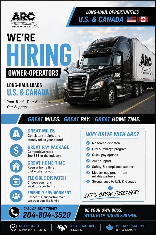 OWNER-OPERATORS WANTED – U.S. & CANADA LONG-HAUL