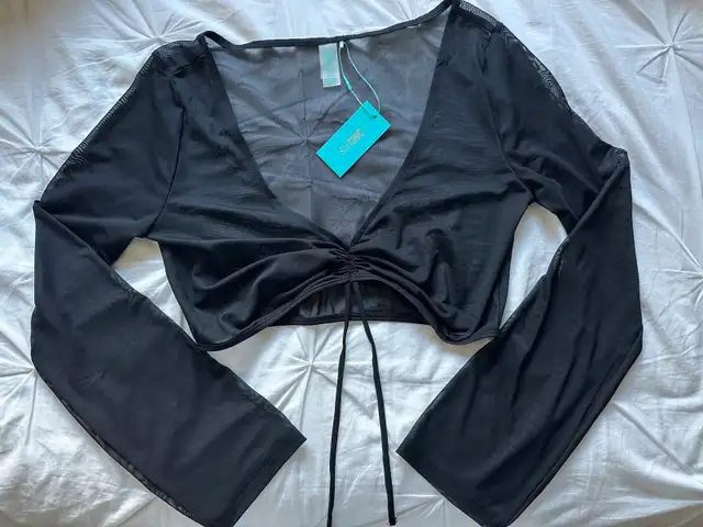 Sunnie Mesh Long Sleeve bikini top Cover Up