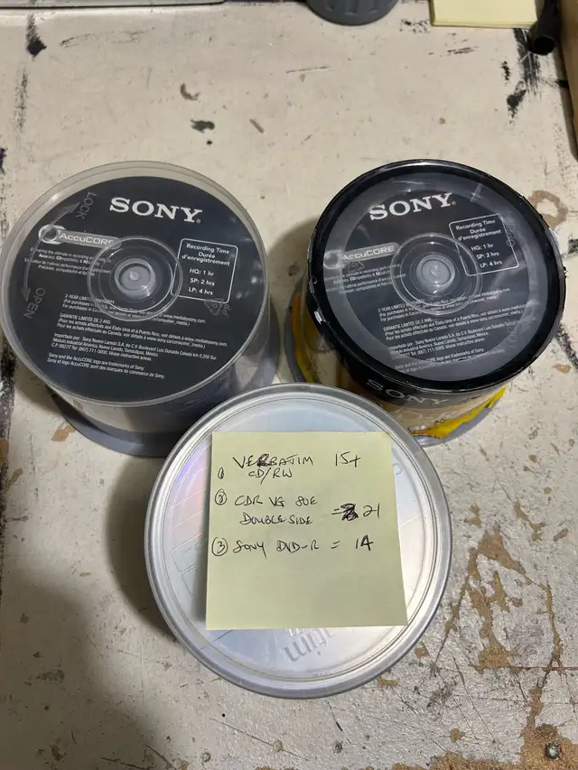 Blank CDs (Sony, Verbatim, Double Side)