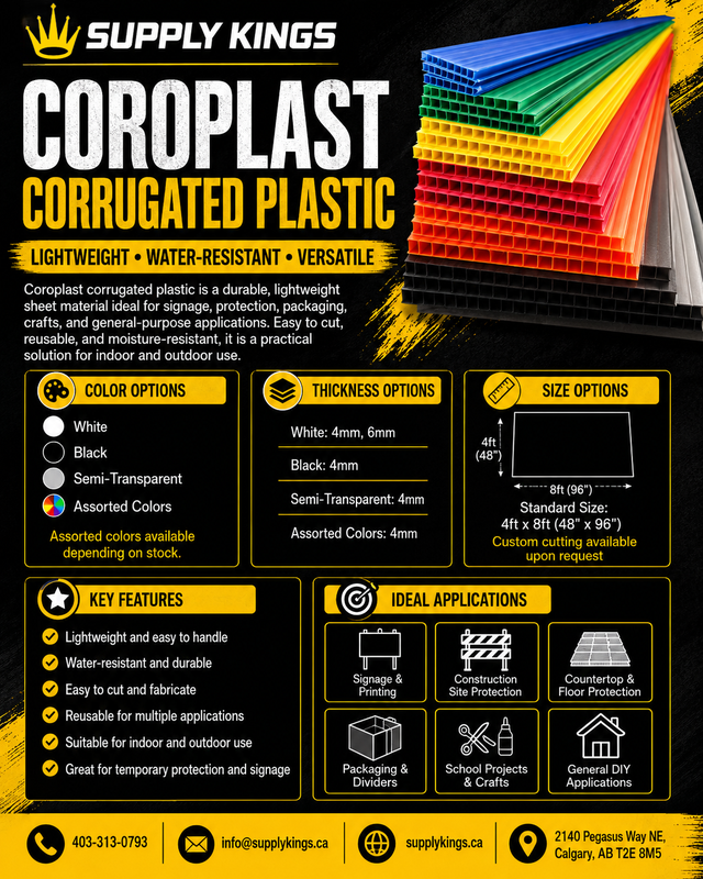 Coroplast Corrugated Plastic Sheets – Lightweight & Versatile