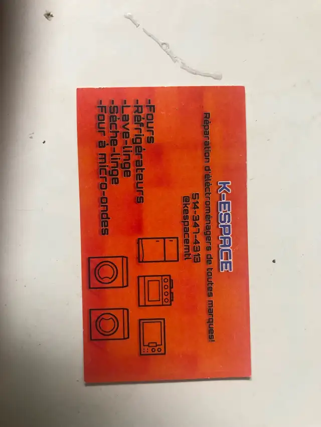 Réparation d’électroménager