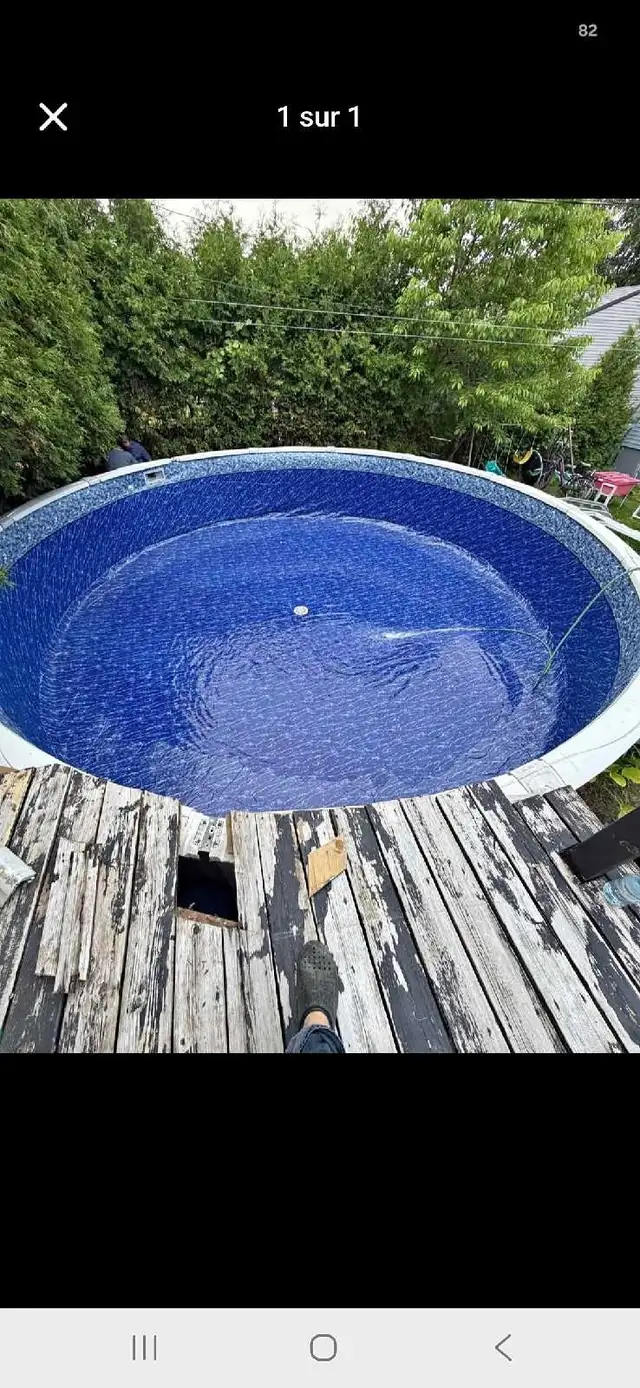 démolition.  démontage piscine