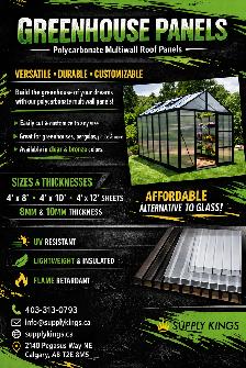 Greenhouse Panels – Polycarbonate Multiwall Roof Panels