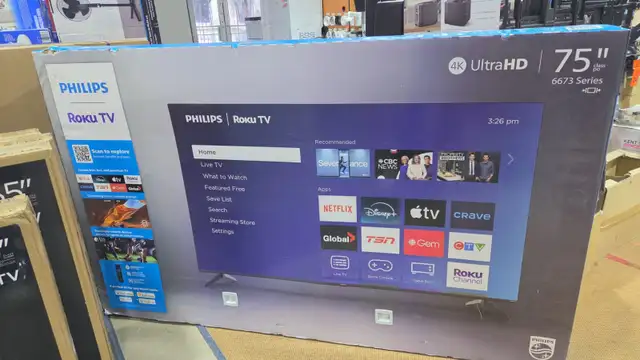 Philips 75' 4K UHD LED Roku Smart TV 75PUL6673/F6