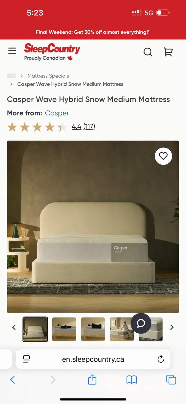 casper snow bed