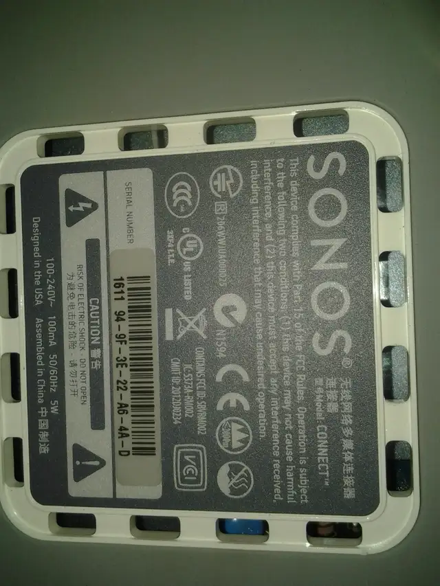 Sonos Connect 2nd Gen  cisco routers pc mac laptops projectors p