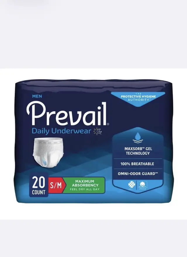 Prevail Men’s Protective Underwear S/M – Case of 80 new