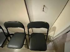 For Sale 5 used black folding chairs - Photo 2