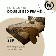 Brand New Double size Full Button-Tufted Faux Leather $89 - Photo 2