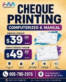 Cheque Printing Services | Manual & Computerized Cheques |