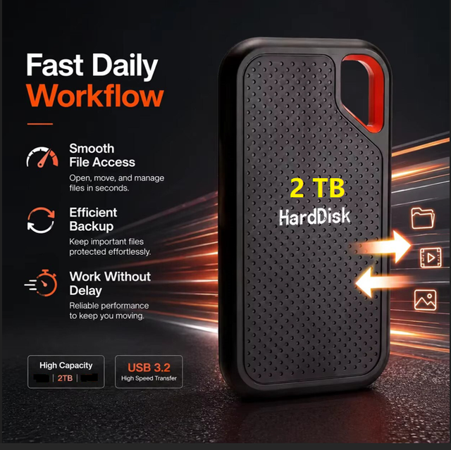 PREMIUM QUALITY 2TB SSD EXTERNAL HARD DRIVE FOR SALE