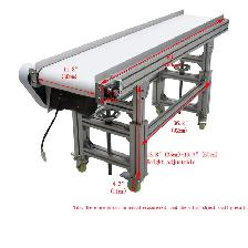 59''x12'' Baffle White Food Grade PU Belt Conveyor 110V 230556 - Photo 3