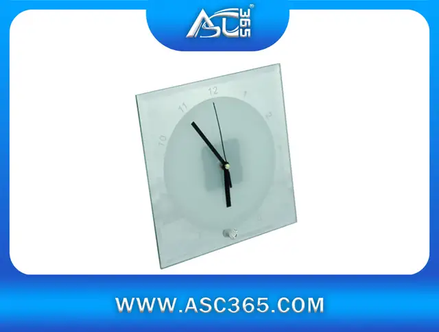 20x20cm Blank Sublimation Round Glass Clock Heat Press 001344