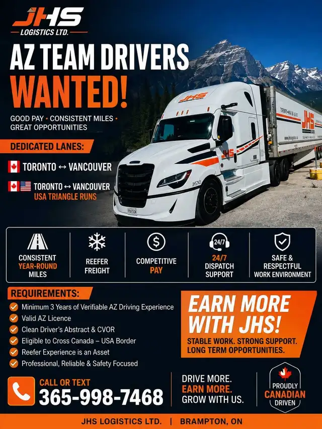 AZ TEAM DRIVERS WANTED CANADA AND USA