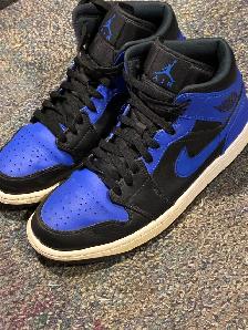 Men’s,  Air Jordan 1 Mid Hyper Royal Basketball Shoes