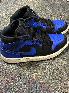 Men’s,  Air Jordan 1 Mid Hyper Royal Basketball Shoes - Photo 2