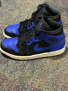 Men’s,  Air Jordan 1 Mid Hyper Royal Basketball Shoes - Photo 7