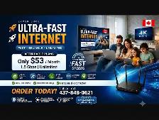 ⚡ UltraFast Unlimited Home Internet — $53/Month | Fibre Internet