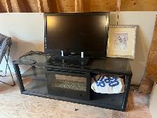 Sony Bravia TV and Electric Fireplace Stand