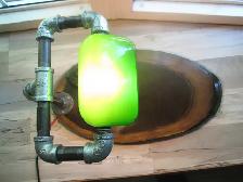 BANKERS LAMP STEAMPUNK LIVE EDGE WALNUT DESK LAMP ONE OF A KIND - Photo 5
