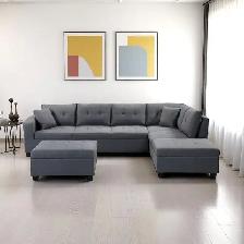 Sectional Sofa with Storage Ottoman - Stylish Living Room Set