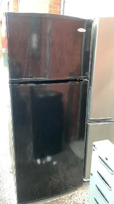 Fridge - 28' Whirlpool 18.2 Cu. Ft. - Top Freezer - Black - Used