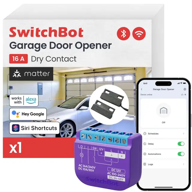 Garage Door Switchbot WiFi Smart Garage Door Opener, Matter Cert