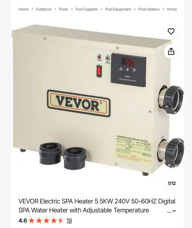 NEW in box  Vevor Pool Heater Electric