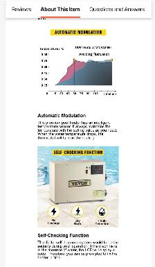 NEW in box  Vevor Pool Heater Electric - Photo 4