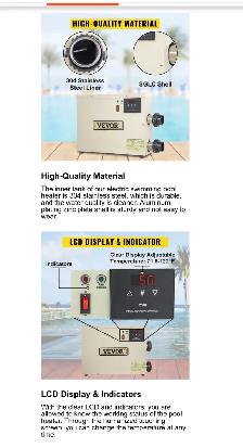 NEW in box  Vevor Pool Heater Electric - Photo 5
