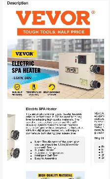 NEW in box  Vevor Pool Heater Electric - Photo 6