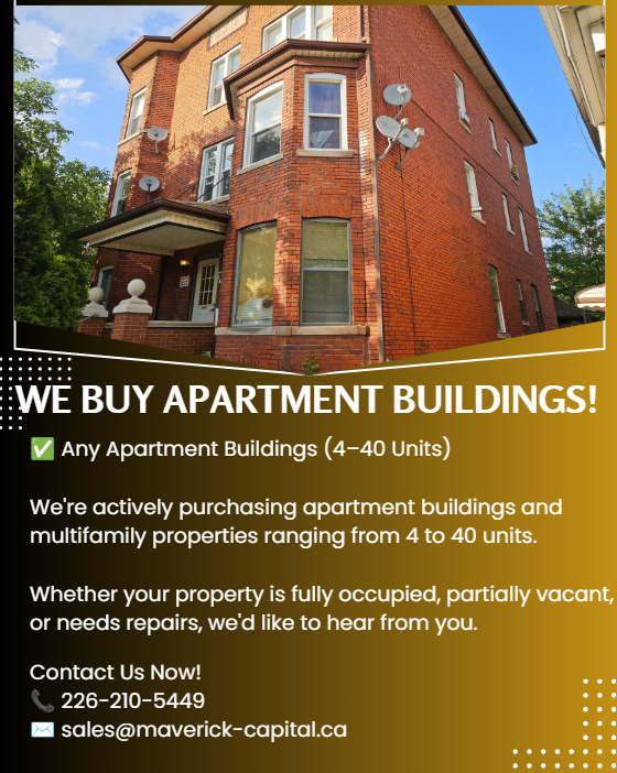 We buy apartment buildings