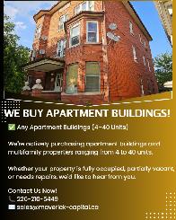 We buy apartment buildings