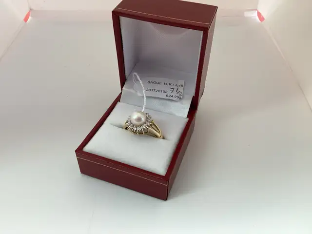 Bague en or 14k avec perle
