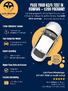 $200 G2/G Road Test Package – Car   1-Hour Lesson (Oshawa)