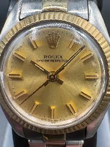ROLEX Oyster Perpetual 18K Gold & Stainless Steel Women's Watch - Photo 2