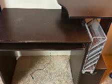 Brown Computer Desk with Printer spot and file stand - Photo 2