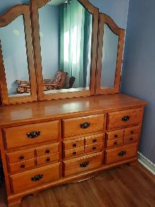 Bureau madame avec miroir en merisier - Photo 2