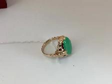 bague en or 14k avec pierre verte - Photo 2