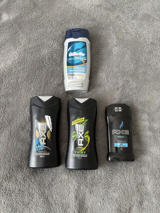 Axe & Gilette Body Wash plus Deodorant