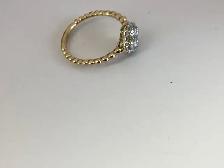 bague en or 14k avec pierre blanche - Photo 2