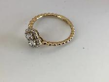 bague en or 14k avec pierre blanche - Photo 3