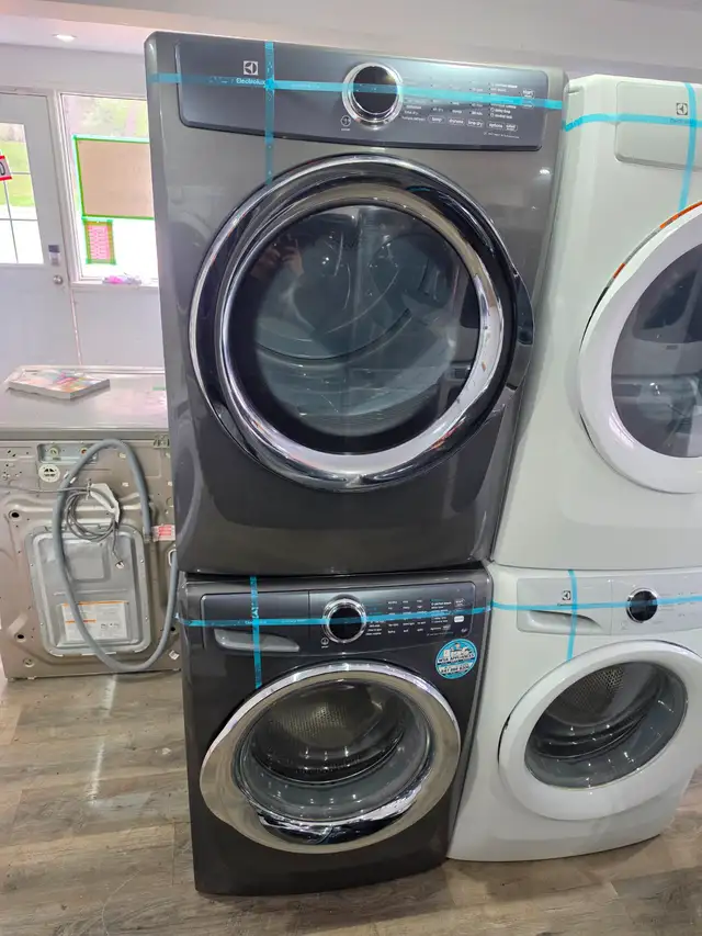 HIGH END Electrolux 27' Grey Front-Load Stackable Washer & Dryer