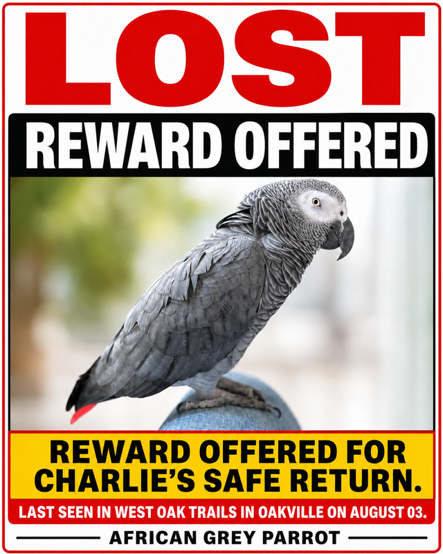 LOST PARROT - REWARD OFFERED!!