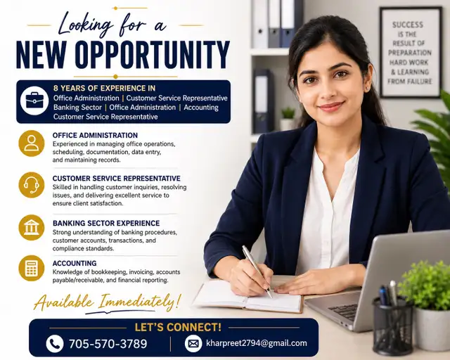 Looking for Office Administrator / Customer Service Position