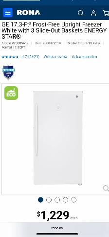 NEW 32.88" GE Upright Freezer Frost Free (17.3 Cu.Ft) - Photo 10