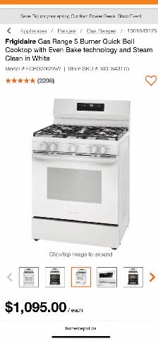 NEW 30" Frigidaire GAS  Range Stove (5.1 Cu.Ft) Steam Clean - Photo 9