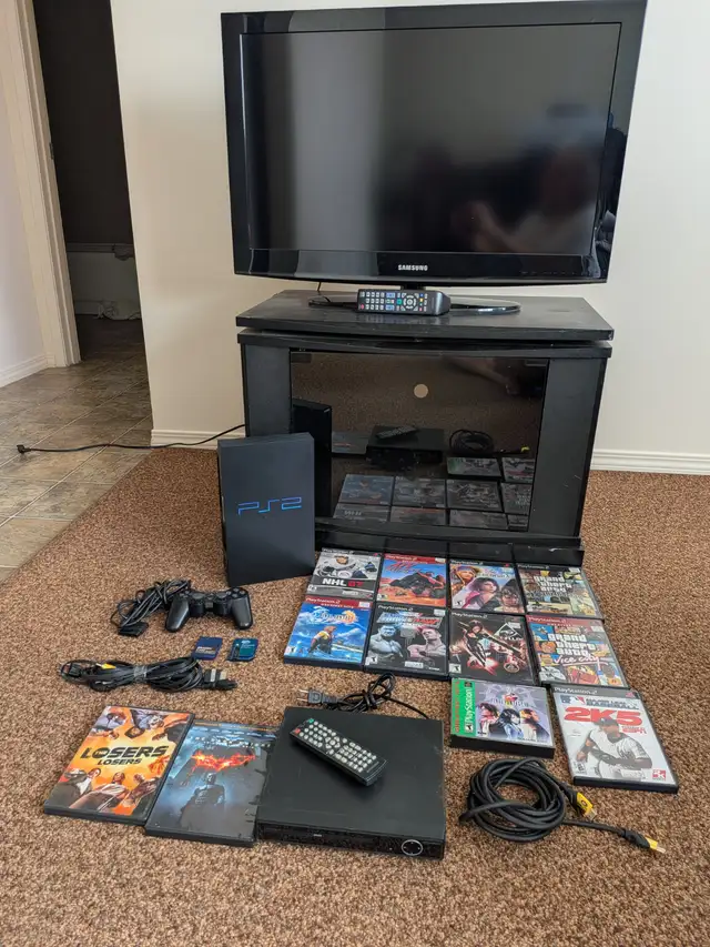 PLAYSTATION 2 throwback, 10 games, controller, tv $150