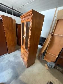 Free delivery used Oak China Cabinet with Glass Doors - Photo 4